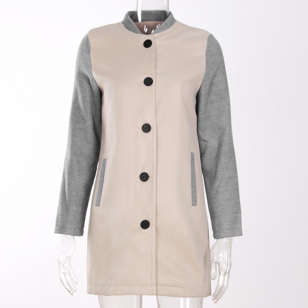 Gray beige jacket coat - Picture 3 of 7
